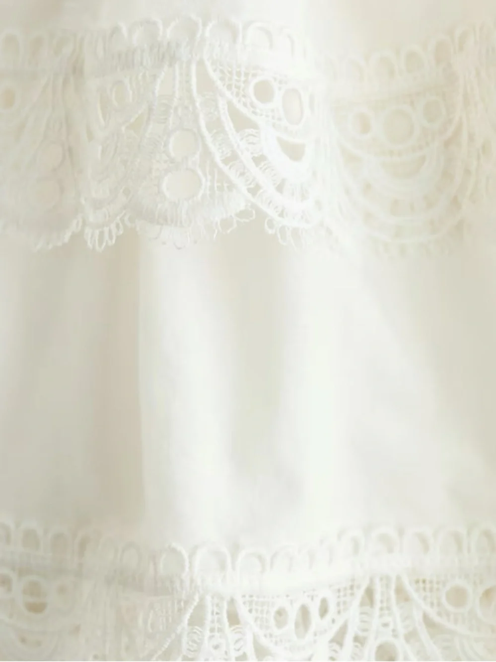 White Cotton Lace Trim Mini Skirt - NWT, size S
